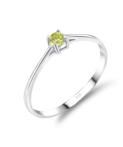 3mm Peridot CZ Silver Ring CSR-150-3